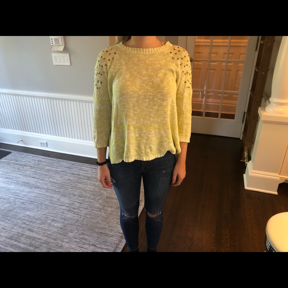 Yellow studded sweater